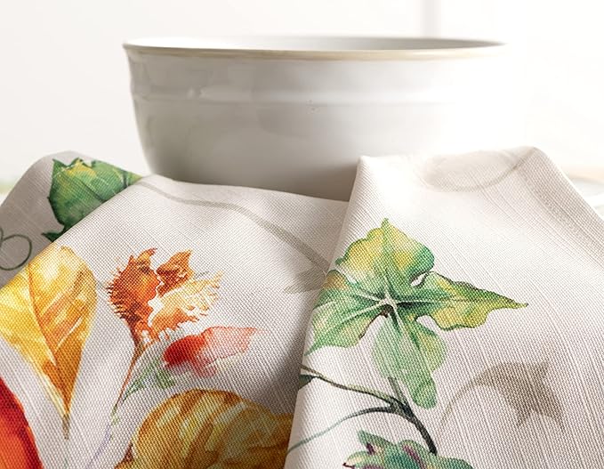 Maison d' Hermine Cloth Napkins Set of 4 100% Cotton for Thanksgiving Christmas Decorations Everyday Reusable Square Fall Napkins Cloth Washable Dinner Party (Lumina, 20"x20")