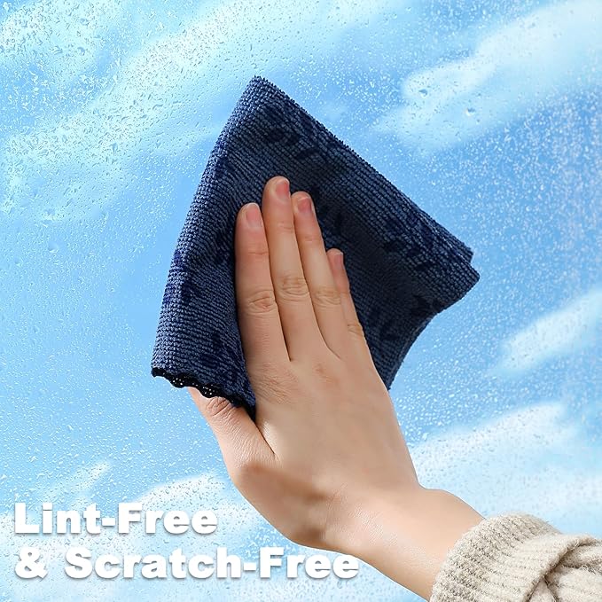 Microfiber Cleaning Cloth Roll,80 Pack Cleaning Towels,Lint Free Rags Paper Towels & Tear Away Reusable Towels,Washable Shop Rags Floral Wipe Cloth,Wash Cloths Dish Rags for Car Kitchen Window
