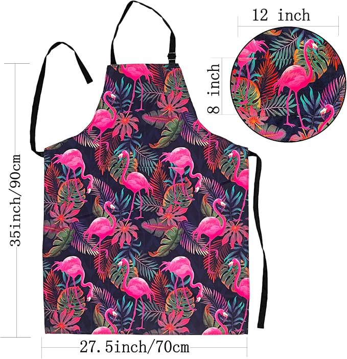 Sosolong Adjustable Waterproof Apron Bib Apron with 2 Pockets Cooking Kitchen Aprons for Women Men Chef
