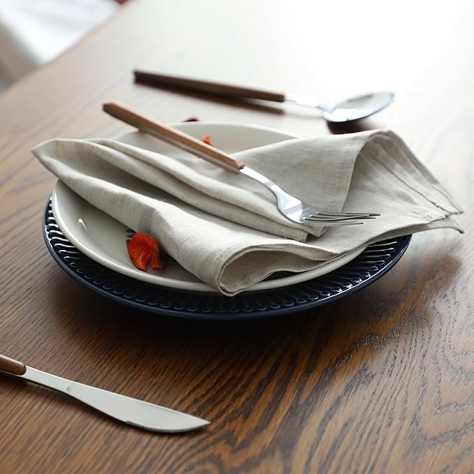 Simple&Opulence Linen Napkins Set of 6 – 100% Pure Linen Napkins for Spring, Easter, Mothers Day,Wedding, Party, Everyday Use Machine Washable and Reusable 14" x 14" Linen
