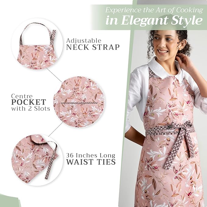 Maison d' Hermine 100% Cotton Apron for women with Pocket Kitchen Chef Apron for Men Cooking Mothers Day Gifts