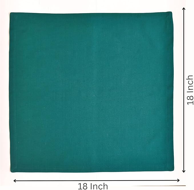 FINGERCRAFT Dinner Cloth Napkins, Cotton Linen Blend Mitered Corner Napkins Cloth 4 Pack Natural Premium Quality for Every Day Use, Parties, Easter, Thanksgiving, Weddings, 18x18 inch Teal Green