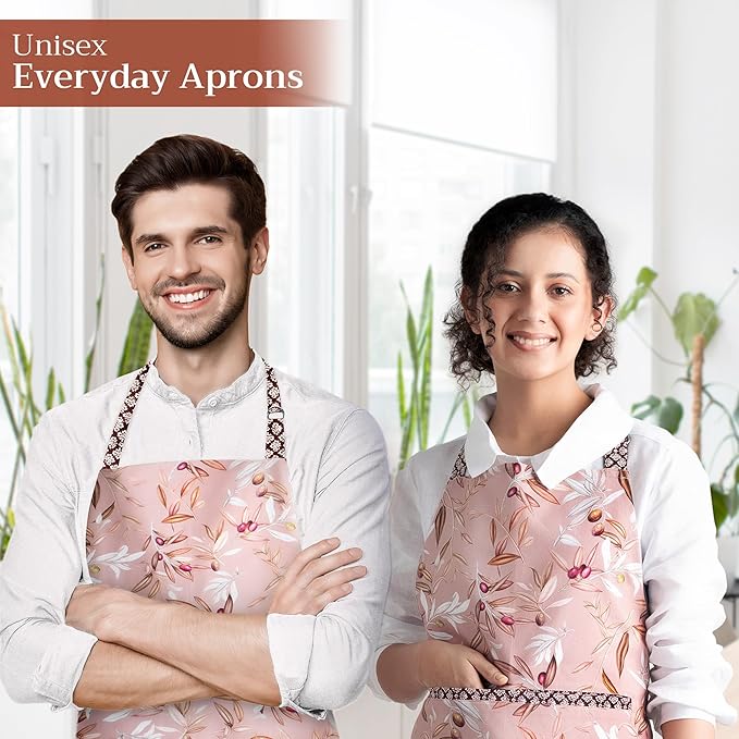 Maison d' Hermine 100% Cotton Apron for women with Pocket Kitchen Chef Apron for Men Cooking Mothers Day Gifts
