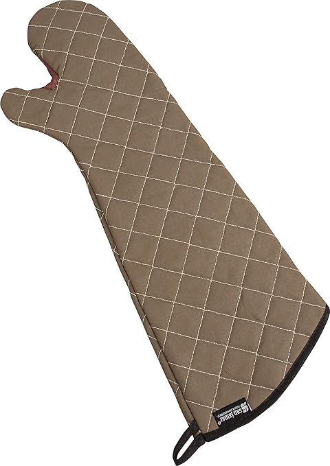 San Jamar 800FG17 BestGuard Commercial Heat Protection Up to 450° F Oven Mitts (Pair), 17 inch Length, Tan (Pack of 3)