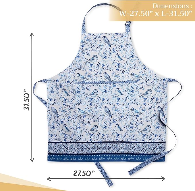 Maison d' Hermine 100% Cotton Apron for women with Pocket Kitchen Chef Apron for Men Cooking Mothers Day Gifts