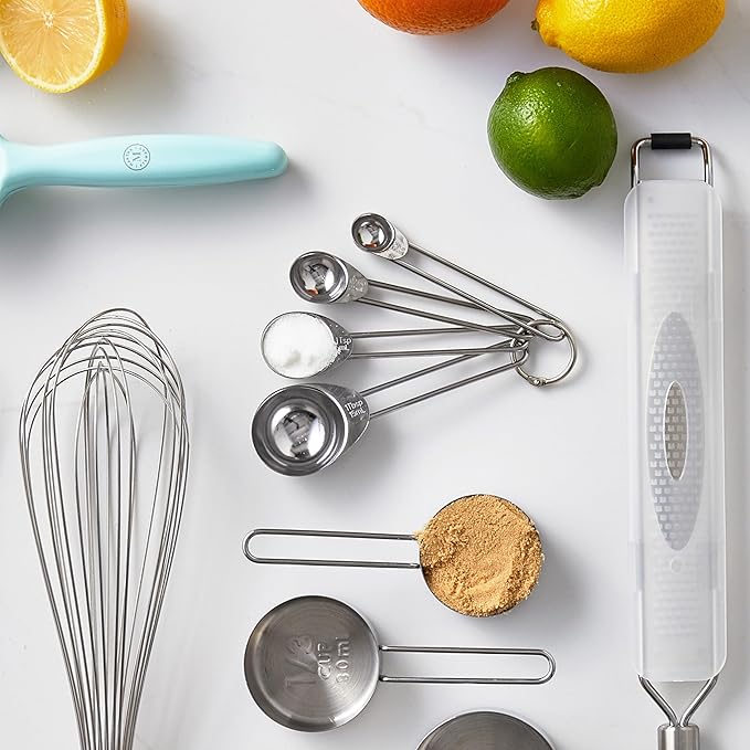 Martha Stewart Richburn 4-Piece Stainless Steel Measuring Spoons Set – Durable and Accurate Kitchen Measuring Tools for Baking and Cooking