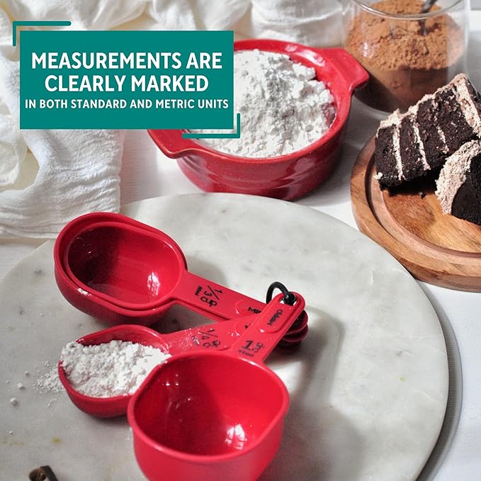 MIRRO 4pc Nested Measuring Cups Set, Red (Pack of 4)