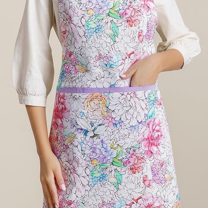 Maison d' Hermine 100% Cotton Apron for women with Pocket Kitchen Chef Apron for Men Cooking Mothers Day Gifts