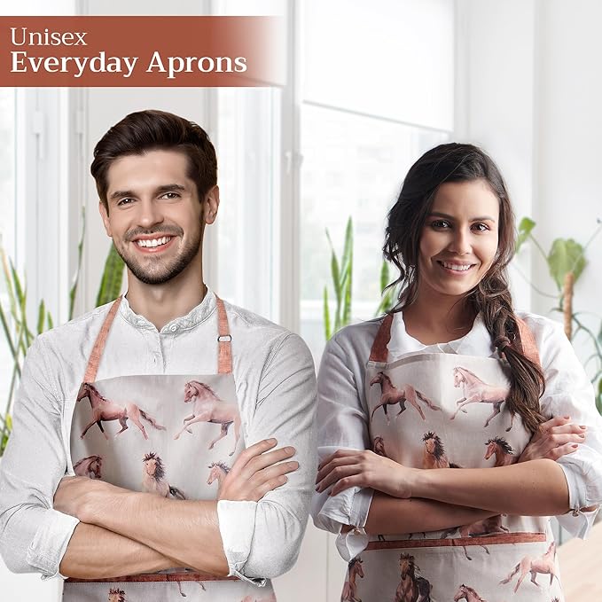Maison d' Hermine 100% Cotton Apron for women with Pocket Kitchen Chef Apron for Men Cooking Mothers Day Gifts