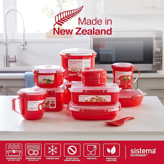 Sistema Easy Eggs Microwave Egg Cooker 270 ml Egg Poacher with Steam Release Vent BPA-Free Red 1 Count