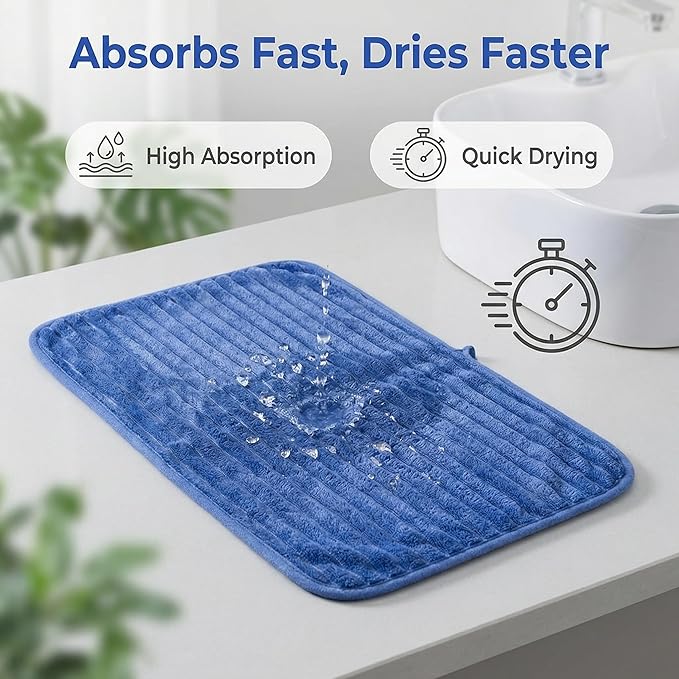 4PCS Blue Microfiber Hand Towels for Bathroom Christmas Decorations Quick Dry Small Towel Set for Bathroom Kitchen 14 x29.6inch