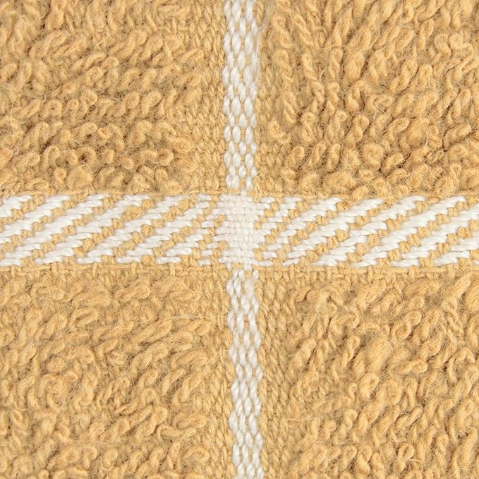 Ritz Premium 100% Cotton Terry Check Kitchen Dish Towels - Highly Absorbent, Super Soft, Long-Lasting, 25"x15", 3-Pack, Straw