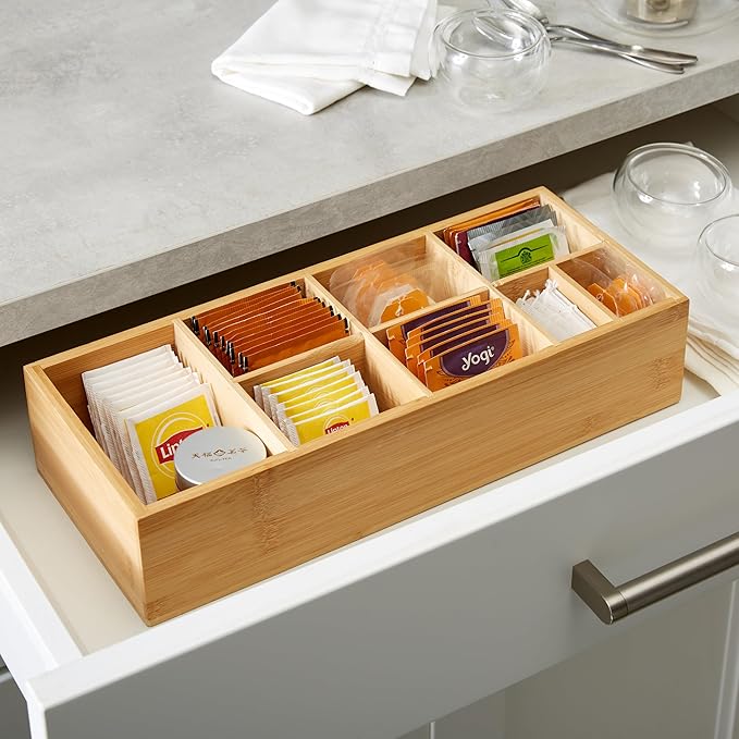 Kitchen Details 8 Compartment Bamboo Caddy