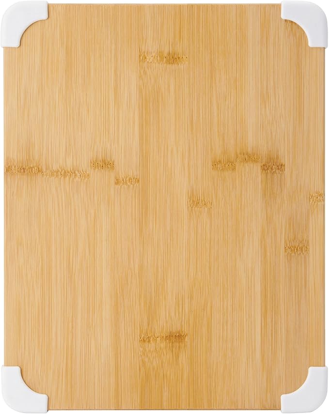 Farberware Nonslip Bamboo Cutting Board with Juice Groove,11x14 Inch,White,(Pack of 6)