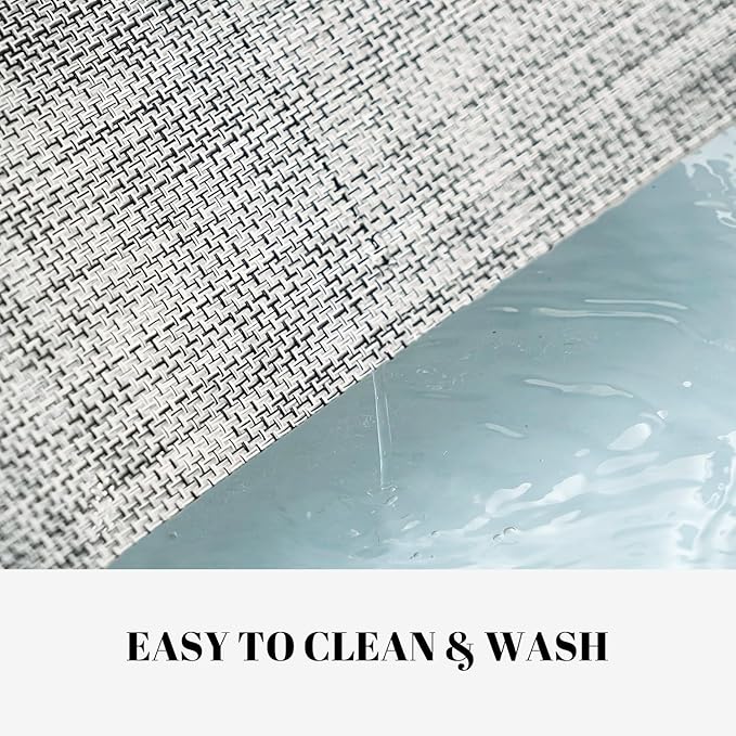 Placemats Set of 4 Vinyl/Plastic Woven Place Mats for Kitchen Table Indoor/Outdoor Washable Placemat Wipeable Dining Table Mats (Grey,4)