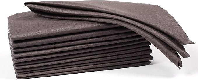 Hemmed Edge Cloth Dinner Napkins Set of 4 18x18 Inches - Charcoal, Soft Decorative Premium Dinning Table Linen Napkin Ideal for Kitchen, Spring, Easter | Washable Polyester Fibre Napkin for Home Décor