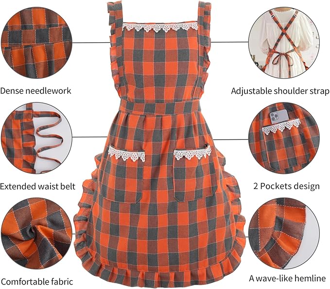Funny Aprons for Women with Pockets, Kitchen Cooking Grilling Bbq Cute Chef Apron, Mothers Day Birthday Gifts for Women