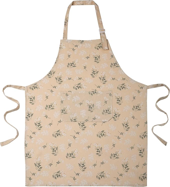 Kitchen Aprons for Women, Japanese Vintage Floral Apron With Adjustable Neck Strap and pocket for Men Gardening Cooking Arting Painting