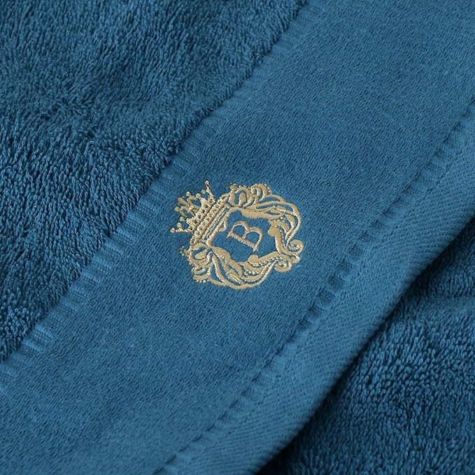 Luxury Bathroom Super Soft and Highly Absorbent Premium 100% Cotton Bath Towel Set for Gifts (Blue-B)