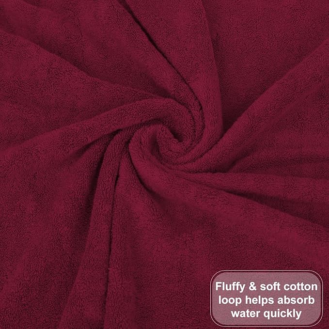 GOLD TEXTILES Premium Hand Towels for Bathroom -100% Ring Spun Cotton (Red Wine,4 Pack, 16x30 Inches) Luxury Soft Absorbent & Quick Dry, Bathroom Hand Towel Perfect for Hotel, Salon, Gym & Spa
