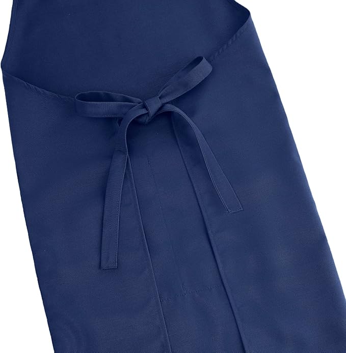 Apron for Men Women with Adjustable Straps and Large Pockets, Canvas Cotton Cooking Kitchen Chef Bib Aprons Waterproof Blue