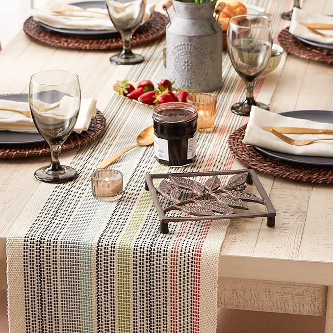 DII Variegated Tabletop Collection, Table Runner, 13x72, Mediterranean