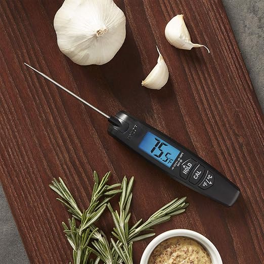 Taylor Digital Turbo Instant Read Thermocouple Meat Food Grill BBQ Cooking Kitchen Thermometer, Folding Probe, Black (Pack of 12)