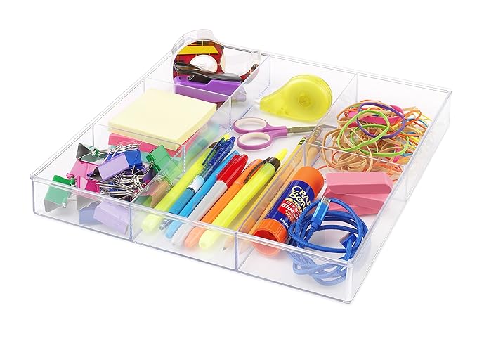 Whitmor 6-Section Clear Drawer Organizer
