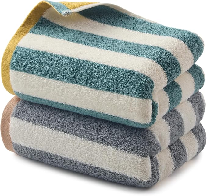 REDKISS 2-Pack Luxury Hand Towels for Bathroom, 28x12 Inches 100% Cotton Towels, Ultra Soft and Highly Absorbent Towels for Bathroom, Gym, Hotel, and Spa, Gray-Green