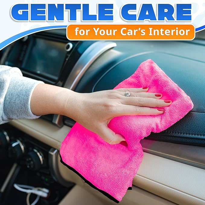 5 Pcs Thick Microfiber Cleaning Cloth – Dual-Layer Cleaning Rags, High-Tensile GSM 600 Fabric, Crafted for Effective Use – 11.8x11.8 Inches Microfiber Towels for Car Detailing, Window, Glass and House
