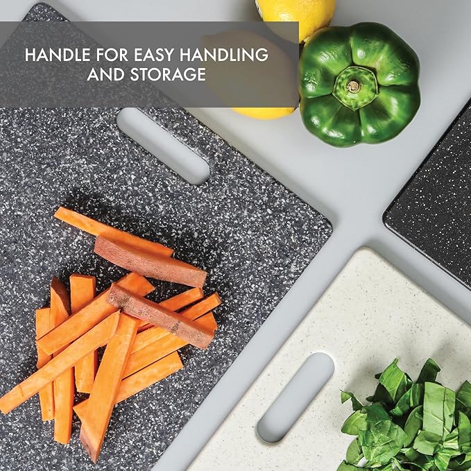 Dexas Superboard Cutting Board with Handle 11 x 14.5 inch Heavy Granite, Kitchen Prep Board, Dishwasher Safe, Non-Porous Poly Surface, Made in USA