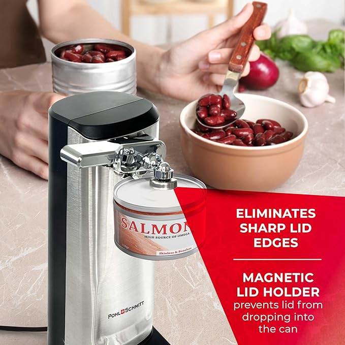POHL SCHMITT Electric Can Opener with Knife Sharpener and Bottle Opener