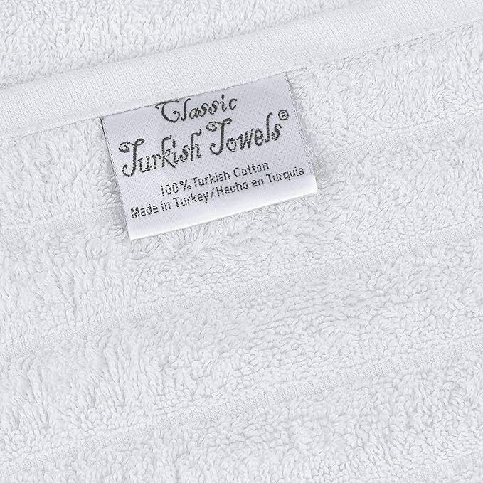 Classic Turkish Towels CTT - Luxury 3 Piece Jumbo Bath Sheets, 100% Turkish Cotton, Absorbent & Ultra Comfy Bath Towel Sheets for Hotels & Spa | 40"x65" (White)