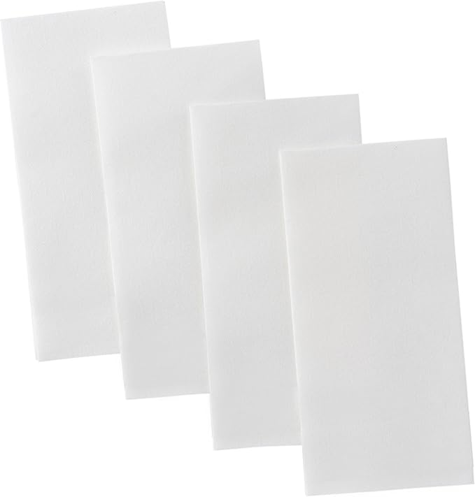 100-Pack BloominGoods Disposable Bathroom Napkins | Linen-Feel Guest Towels | Cloth-Like Hand Tissue Paper, White, 12" x 17" (Made In USA)