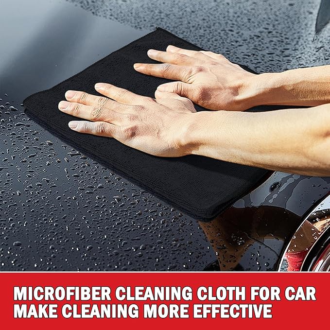 AIDEA Microfiber Cleaning Cloth 48 Pack, Microfiber Towels for Cars, Soft & Absorbent Cleaning Rags, Premium Lint Free Shop Towels for House, Kitchen, Car, 12inx16in