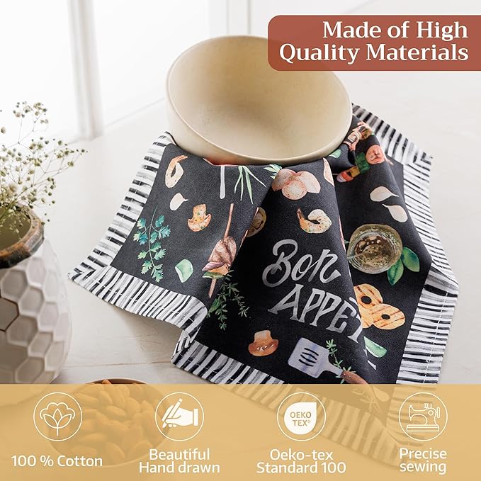 Maison d' Hermine Cloth Napkins Set of 4 100% Cotton Everyday Reusable Square Napkins Cloth Washable Dinner Party Wedding Restaurant Gifts for Mothers Day Spring/Summer (Just BBQ, 18" x 18")