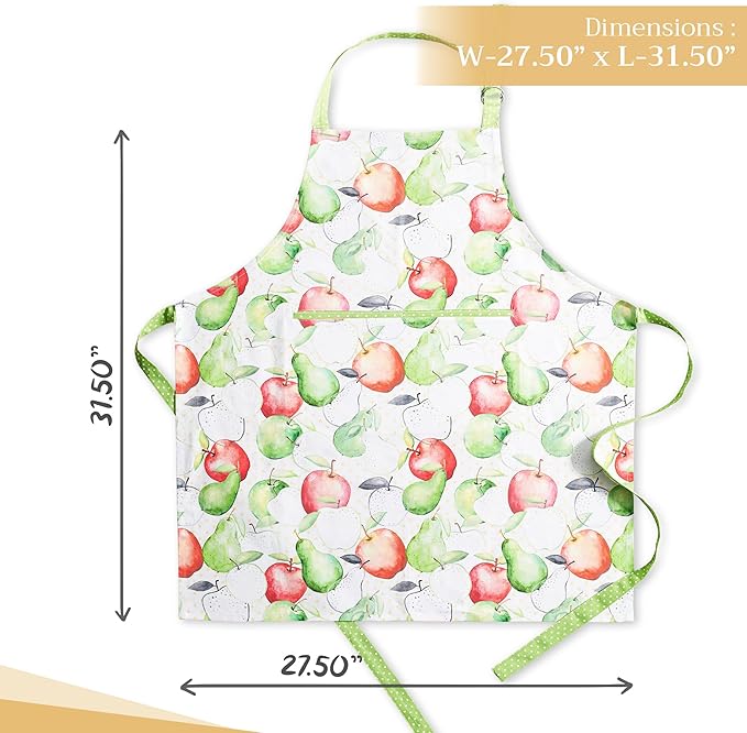 Maison d' Hermine 100% Cotton Apron for women with Pocket Kitchen Chef Apron for Men Cooking Mothers Day Gifts