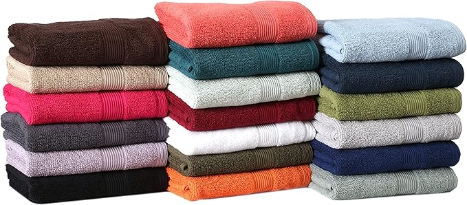 Belizzi Home Ultra Soft 6-Piece Hand Towel Set 16x28-100% Ringspun Cotton - Durable & Highly Absorbent Hand Towels - Ideal for use in Bathroom, Kitchen, Gym, Spa & General Cleaning - Black