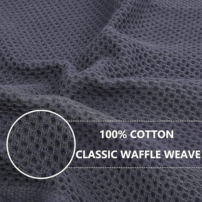 Homaxy 100% Cotton Waffle Weave Kitchen Dish Cloths, Ultra Soft Absorbent Quick Drying Dish Towels, 12 x 12 Inches, 24-Pack, Multicolor