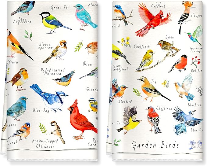 Birds Microfiber Kitchen Towels, Soft Absorbent Hand Towel 15.7 × 23.6 Inch, Thick Dish Cloth for Party Anniversary Holiday Decoration, Housewarming Gifts for Mom