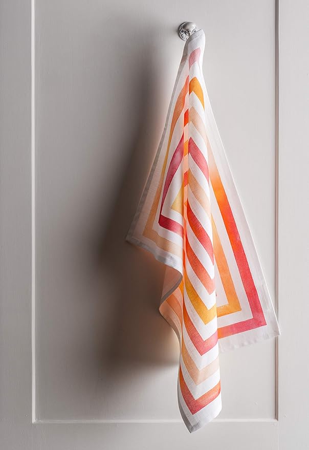 Maison d' Hermine Kitchen Towels Set of 3 100% Cotton 27.50" x 20" Reusable Cloth Tea Dish Towels Absorbent with Hanging Loop for Kitchen Gifts for Mothers Day Spring/Summer (Summer Maze)