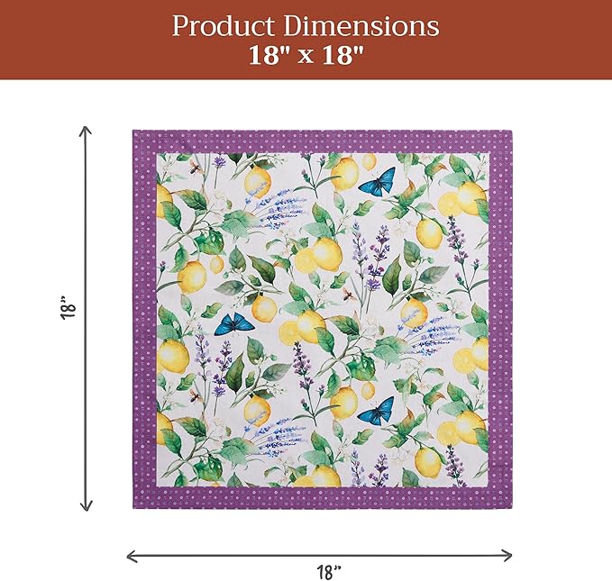 Maison d' Hermine Cloth Napkins Set of 4 100% Cotton Everyday Reusable Square Napkins Cloth Washable Dinner Party Wedding Restaurant Gifts for Mothers Day Spring/Summer (Sivergue, 18" x 18")