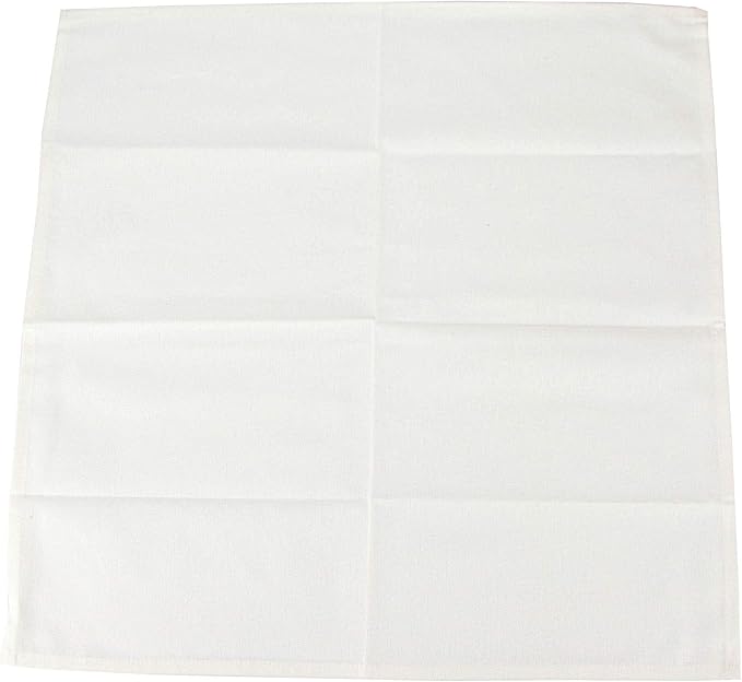 Solid Color Cotton Blended Dinner Cloth Napkins - Set of 12 (17 x 17 inches) - for Events & Home Use (Cream White)