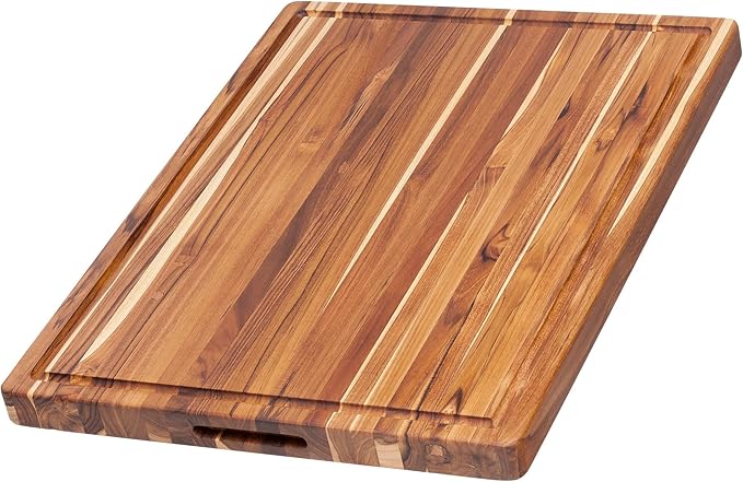 Teakhaus Cutting Board - Small (S) Wood Cutting Board with Juice Groove - Holiday Gift Ideas for Men and Women - Gift-Ready, Reversible, Edge Grain Wood, Knife Friendly - FSC Certified