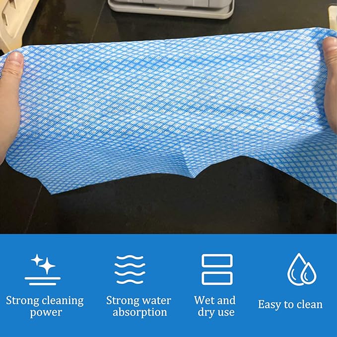 Reusable Cleaning Cloths 50 Pack, 13.8x15.8" Disposable Dish Cloths and Cleaning Towels Highly Absorbent , Multi-Purpose Dish Cloth Wipes, Washable Lint Free Clean Towel for Countertop Sink Household