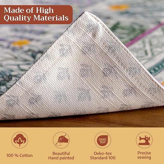 Maison d' Hermine Placemats Set of 4 100% Cotton Washable Cloth Place Mats Reusable Table Mats for Kitchen Dining Party Wedding Gifts for Mothers Day Spring/Summer (Fanny Lavender, 13" x 19")