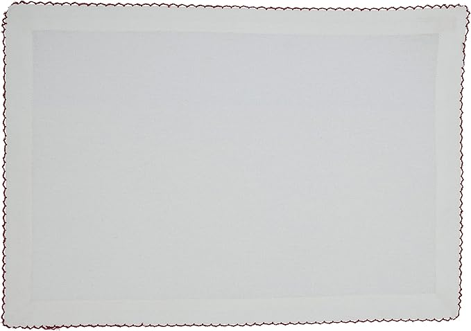 SARO LIFESTYLE Recotting Collection Whip Stitched Placemats (Set of 4), 14"x20", Red