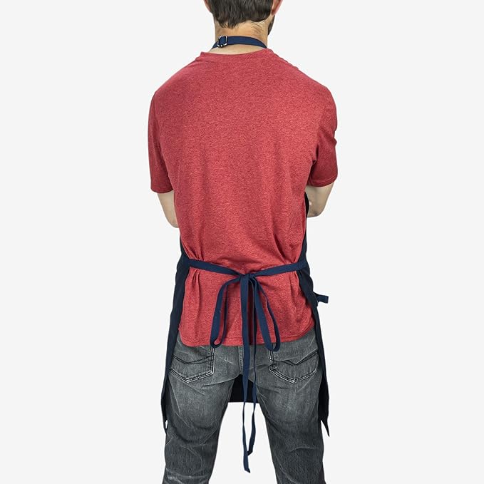 Chef Pomodoro Chef Apron for Men and Women - Kitchen Apron with Pockets & Adjustable Neck Straps - Cooking Apron 100% Cotton