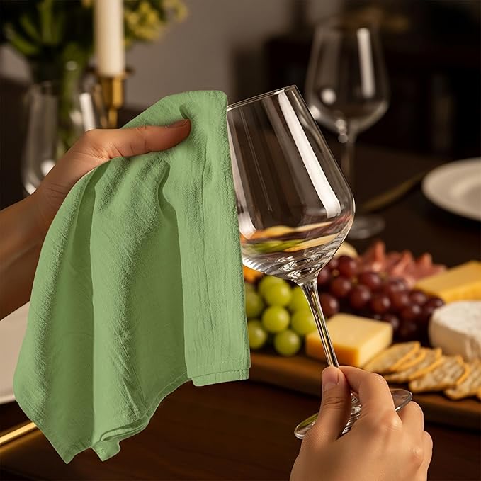 Utopia Kitchen Sage Green Flour Sack Towels [12 Pack - 28 x 28 Inch] 100% Cotton Tea Towels for Cleaning & Drying - Highly Absorbent Kitchen Dish Cloth