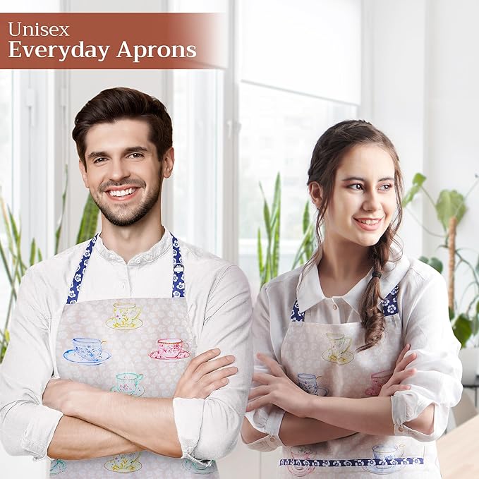 Maison d' Hermine 100% Cotton Apron for women with Pocket Kitchen Chef Apron for Men Cooking Mothers Day Gifts